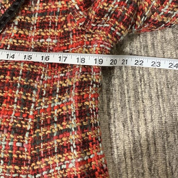 Motherhood Maternity Womens Large Blazer Orange Brown‎ Tweed Lined Clueless Prep - Picture 4 of 6